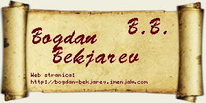 Bogdan Bekjarev vizit kartica